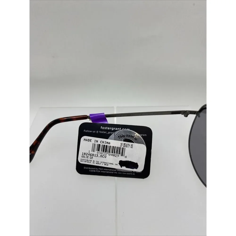 Foster Grant Aviator Sunglasses Maxblock UVA-UVB Protection Black NEW 3383